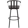 Elm Lane Lael 25 1/4" High Black Metal and Wood Swivel Counter Stool in scene