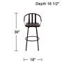Elm Lane Lael 25 1/4" High Black Metal and Wood Swivel Counter Stool in scene