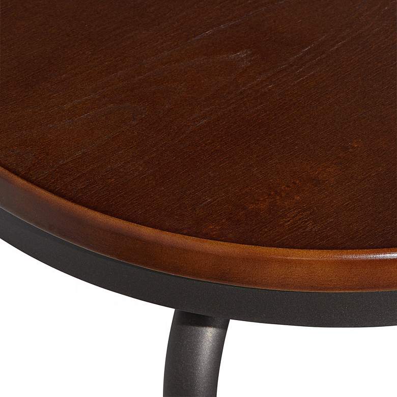 Image 4 Elm Lane Langdon 29" Wood and Bronze Metal Swivel Bar Stool more views