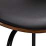 6_Elm Lane Larsen 26" High Modern Black and Walnut Swivel Counter Stool more views