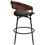 Elm Lane Larsen 26" High Modern Black and Walnut Swivel Counter Stool in scene