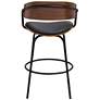Elm Lane Larsen 26" High Modern Black and Walnut Swivel Counter Stool in scene