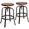 Elm Lane Radin Hammered Bronze Adjustable Swivel Bar Stools Set of 2