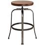 5_Elm Lane Radin Hammered Bronze Adjustable Swivel Bar Stools Set of 2 more views