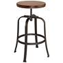 7_Elm Lane Radin Hammered Bronze Adjustable Swivel Bar Stools Set of 2 more views