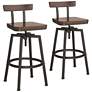 3_Elm Lane Roark Dark Bronze Adjustable Swivel Bar Stools Set of 2