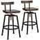 Elm Lane Roark Dark Bronze Adjustable Swivel Bar Stools Set of 2