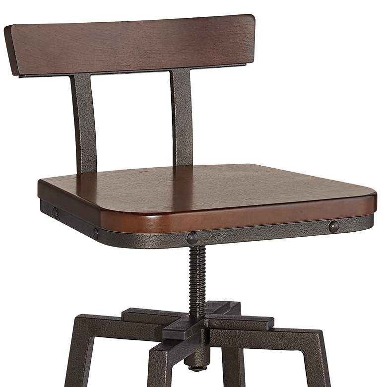 Image 5 Elm Lane Roark Dark Bronze Adjustable Swivel Bar Stools Set of 2 more views