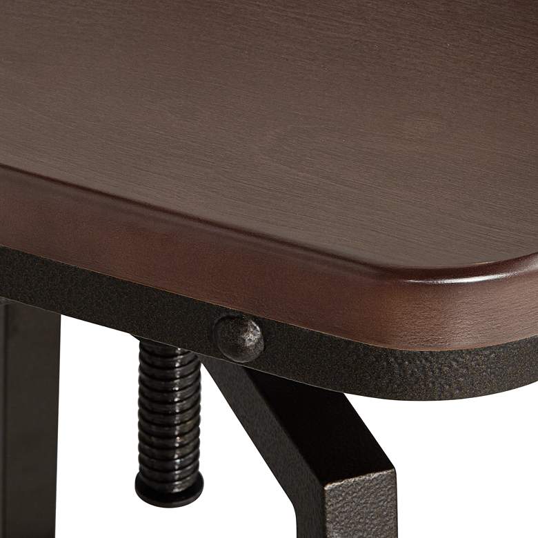 Image 6 Elm Lane Roark Dark Bronze Adjustable Swivel Bar Stools Set of 2 more views