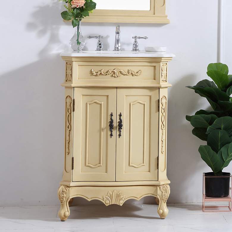 Image 1 Elmere 24"W Light Antique Beige 2-Door Single Sink Vanity
