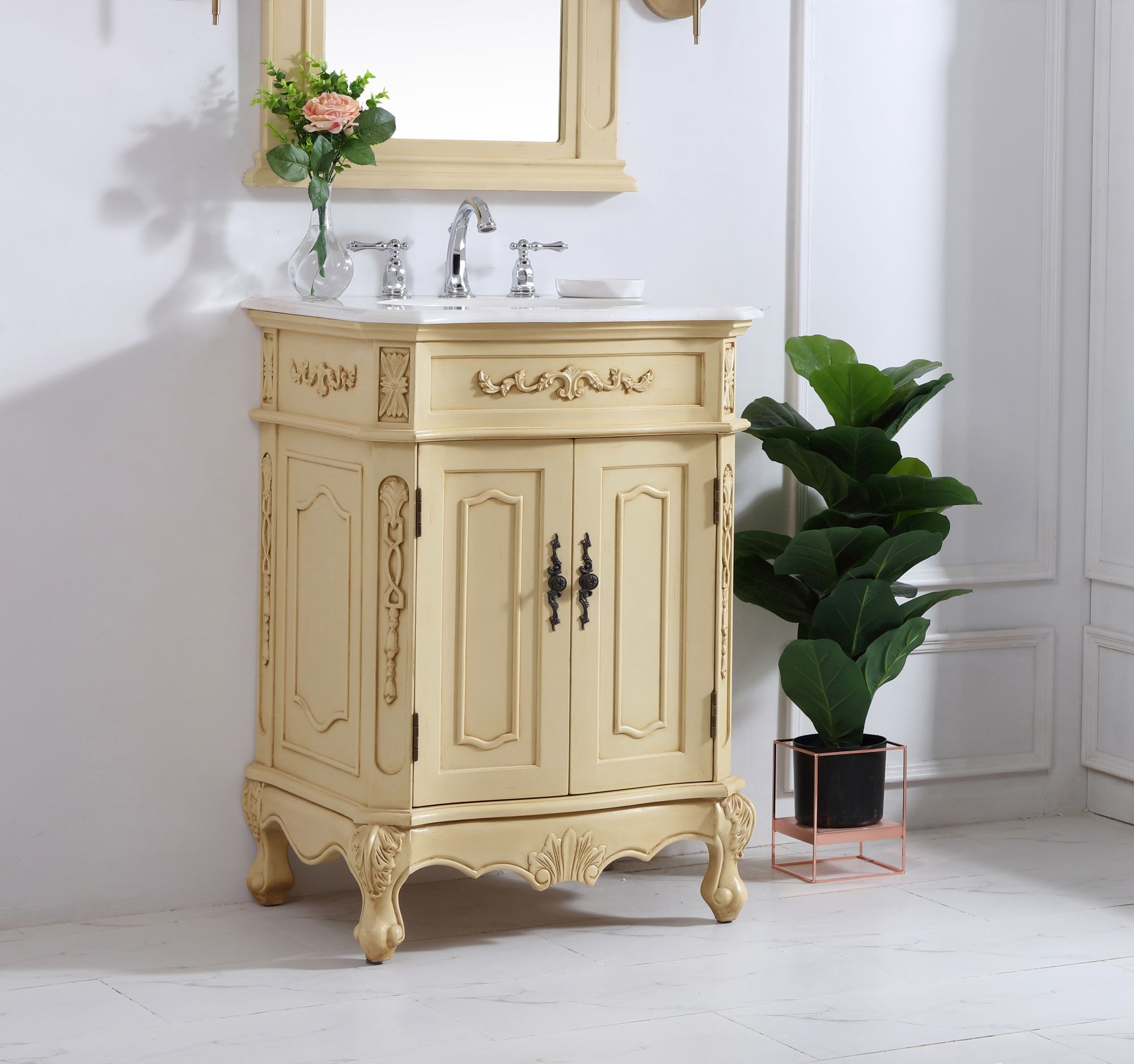 Image 3 Elmere 24"W Light Antique Beige 2-Door Single Sink Vanity more views