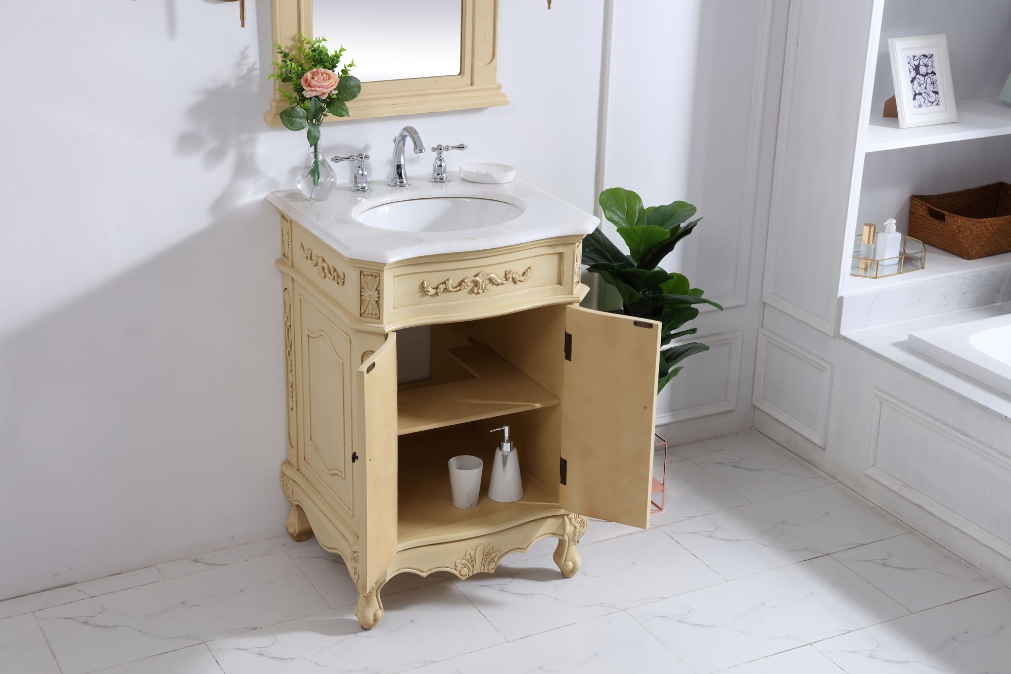 Image 4 Elmere 24"W Light Antique Beige 2-Door Single Sink Vanity more views