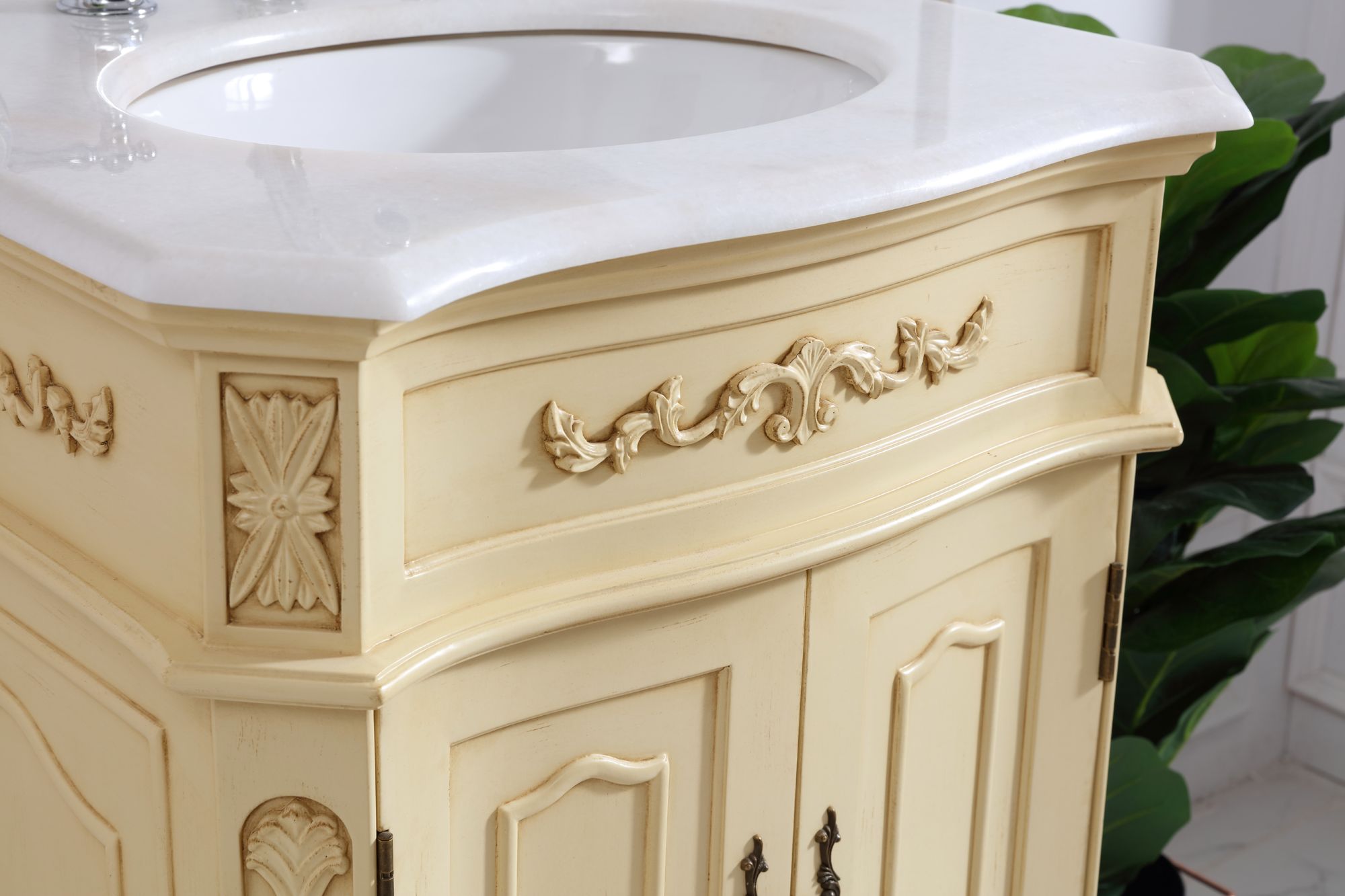 Elmere 24"W Light Antique Beige 2-Door Single Sink Vanity