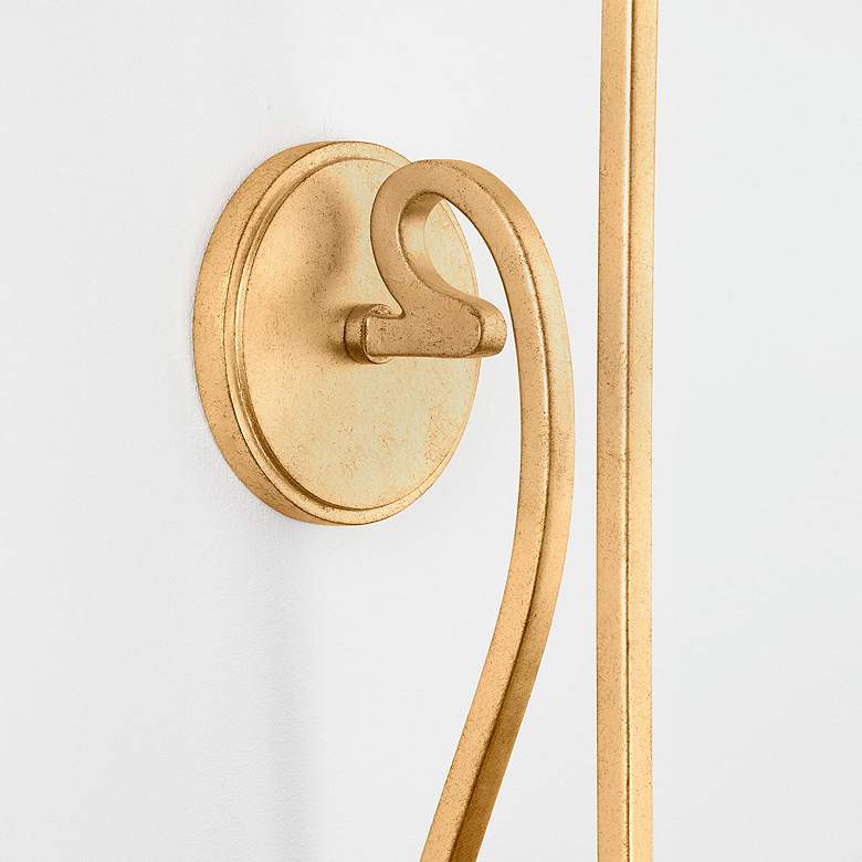 Image 3 Elmhurst 27 1/2" High Vintage Gold Leaf Wall Sconce more views