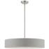Elmhurst 5 Light Brushed Nickel with Shiny White Accents Large Drum Pendant