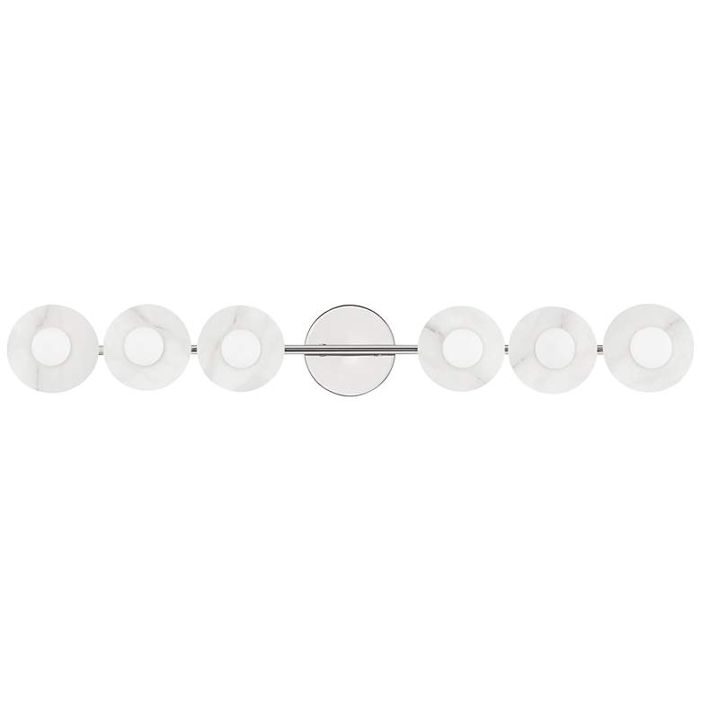 Image 1 Elmont 34 1/4" Wide Polished Nickel 6-Light Bath Light