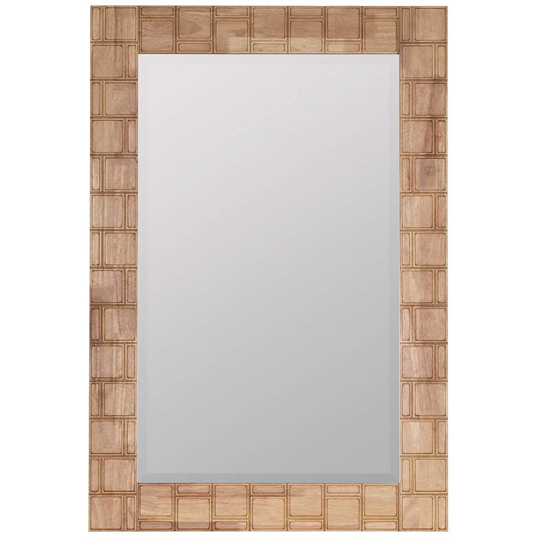 Image 1 Elmore Natural 44" x 30" Wood Rectangle Wall Mirror