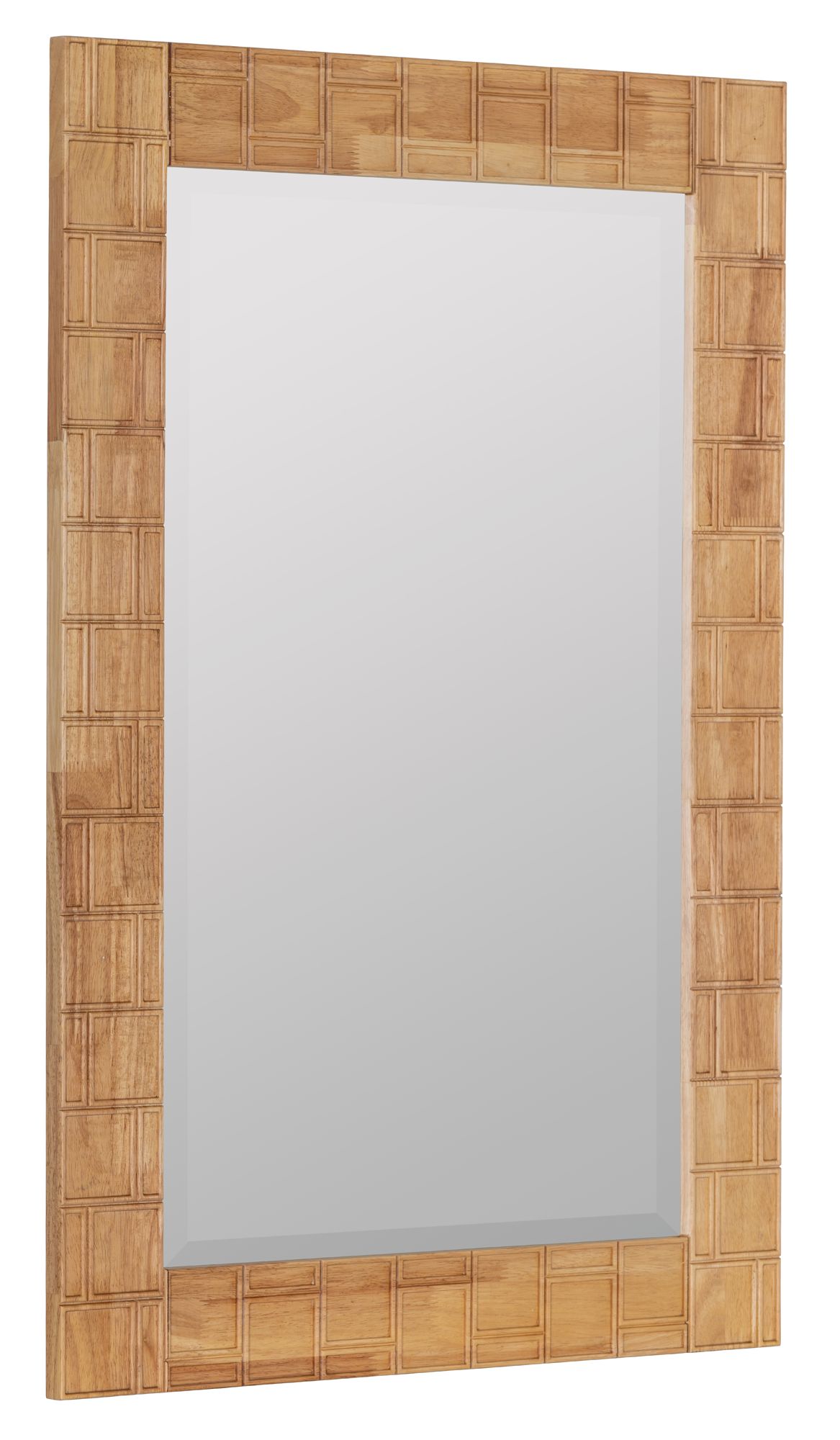 Image 2 Elmore Natural 44" x 30" Wood Rectangle Wall Mirror more views
