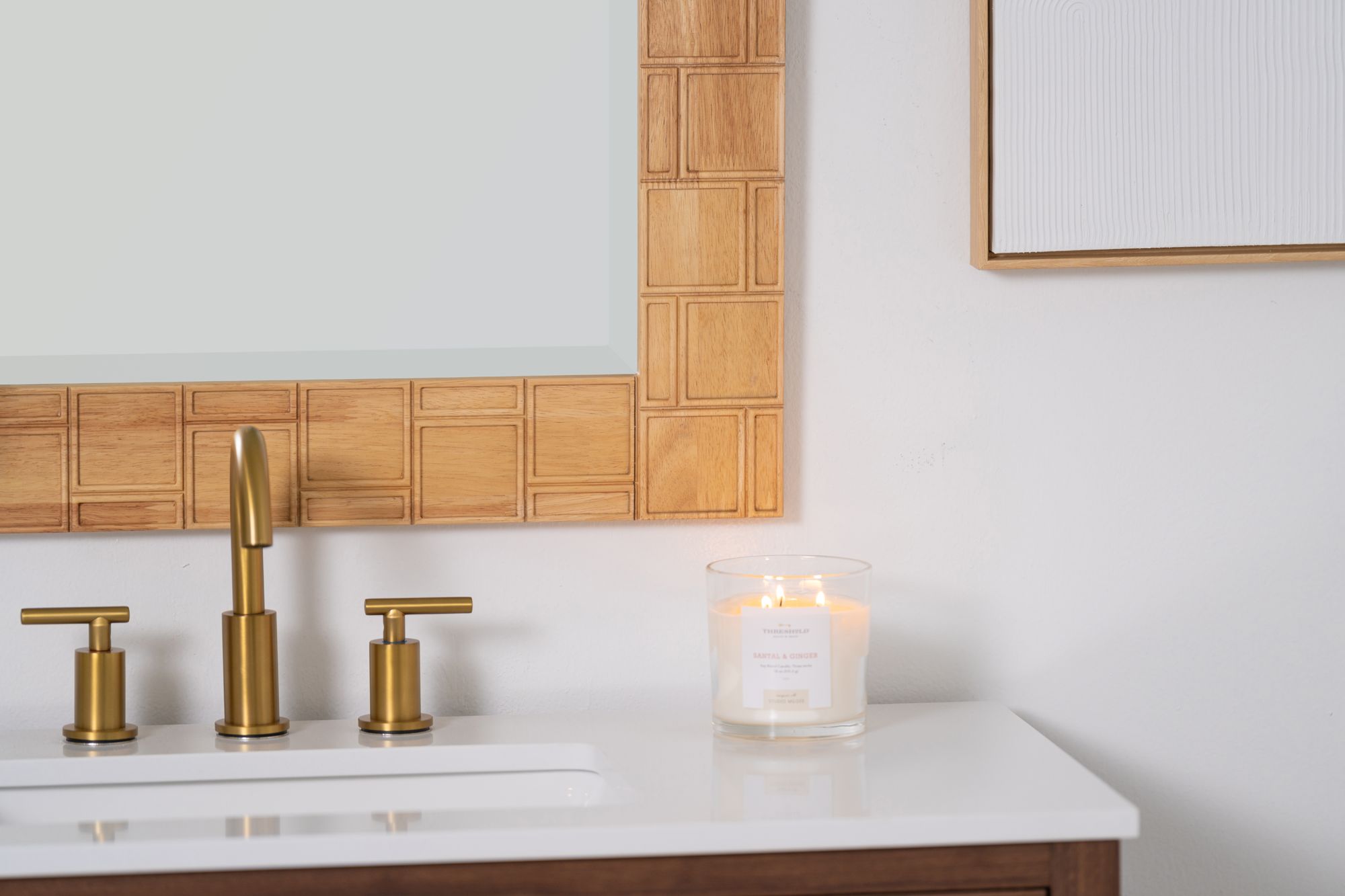 Image 5 Elmore Natural 44" x 30" Wood Rectangle Wall Mirror more views