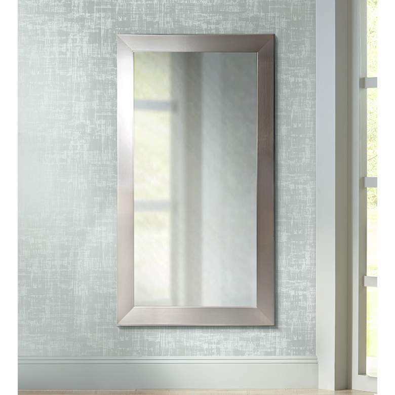 Image 1 Elmore Silver Petite 29 inch x 64 inch Full-Length Floor Mirror