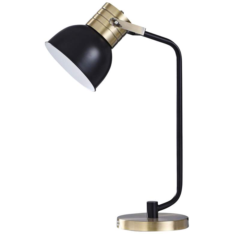 Image 1 Elmsdale Matte Black and Brushed Brass Adjustable Desk Lamp