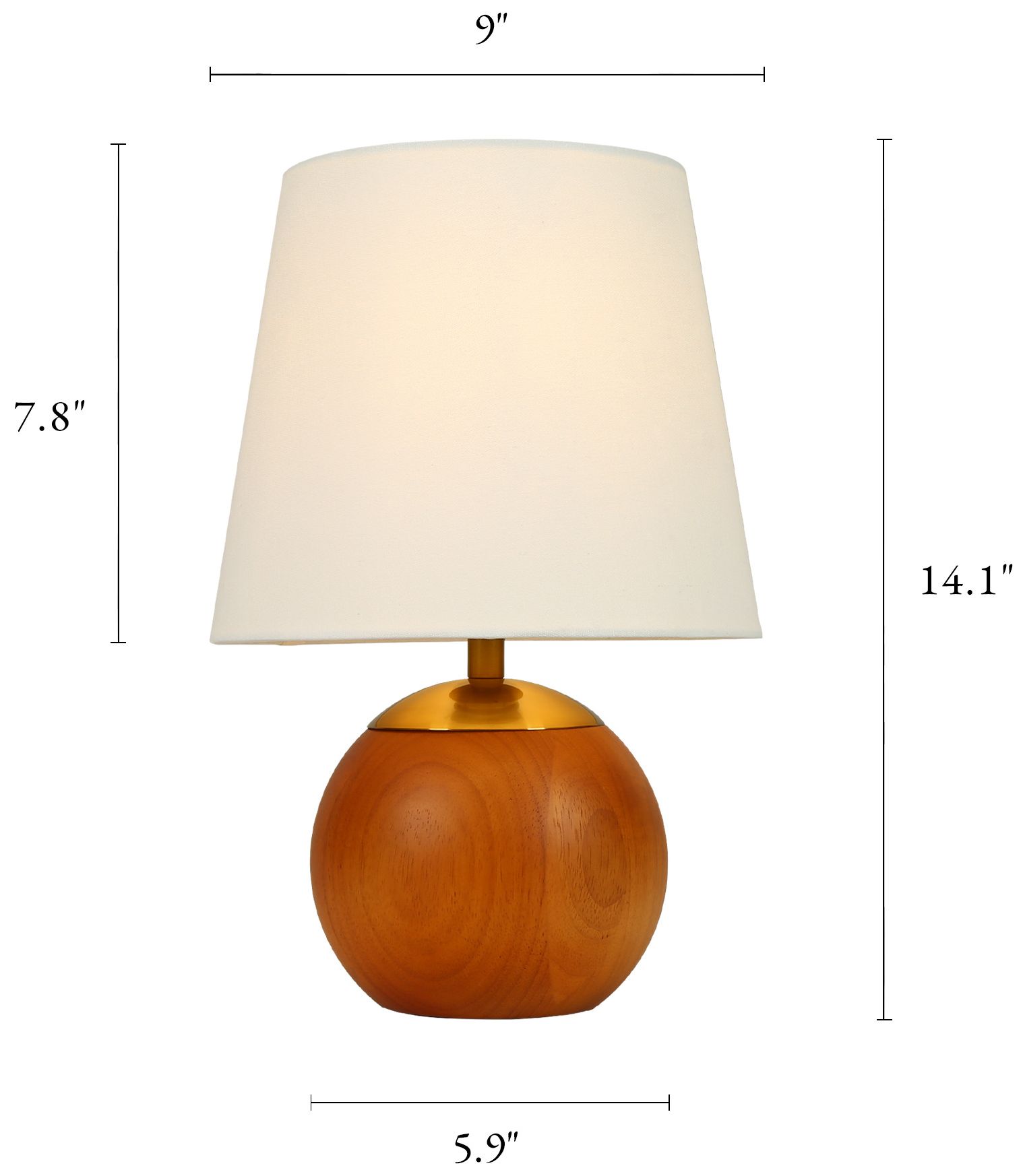 Image 2 Elmsley Modern Walnut Wood 14.1" Accent Table Lamp with Linen Shade more views