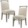 Elmwood Cream Fabric Dining Chairs Set of 2