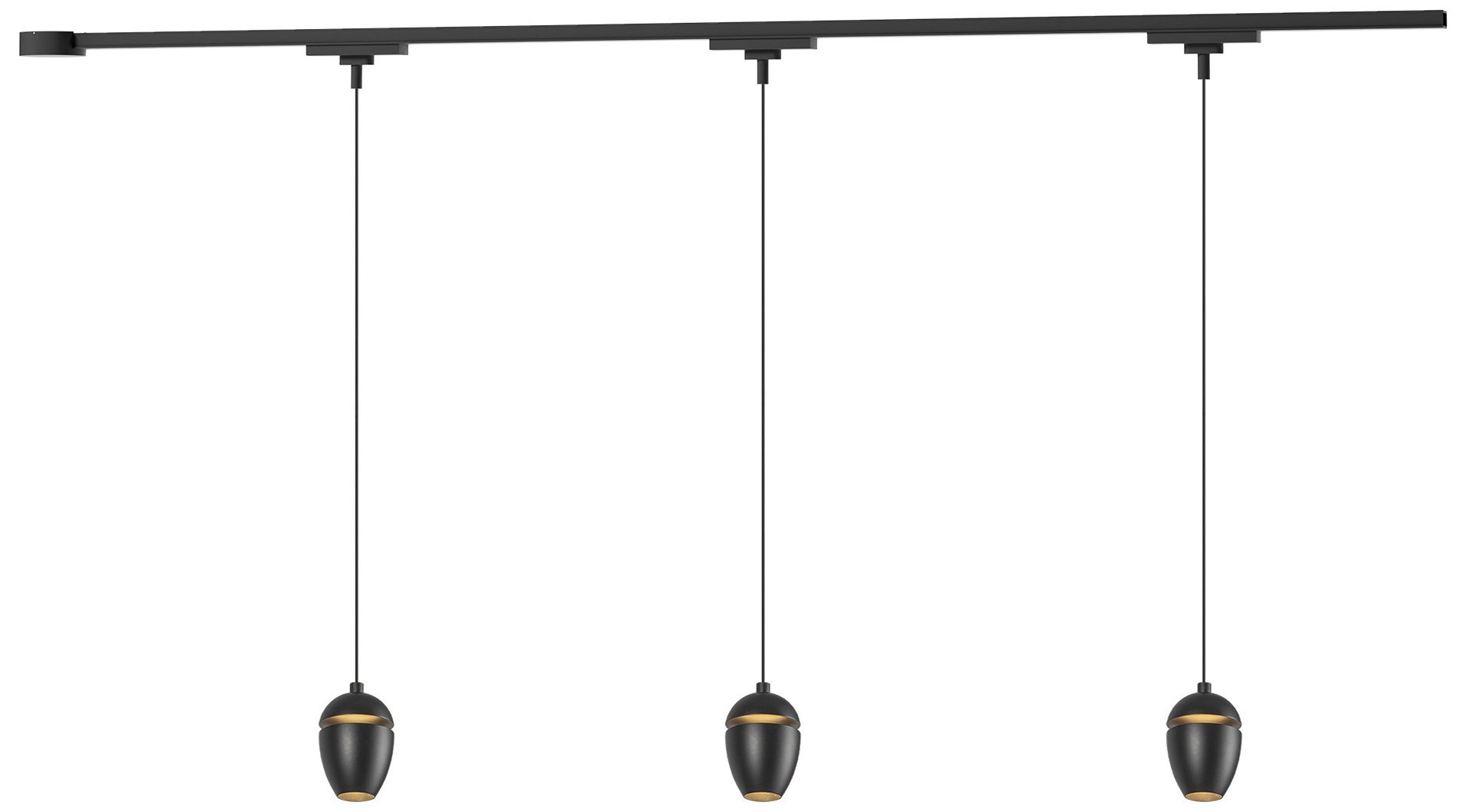 Eloa 3 Light Black dimmable 3000K LED Trilo Track Ceiling Kit