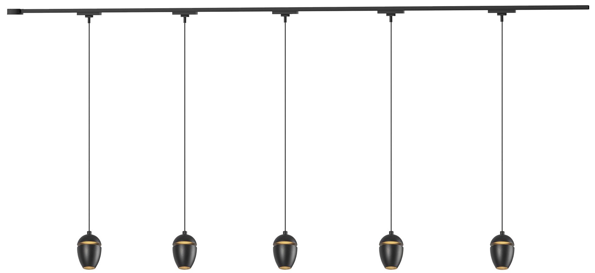 Eloa 5 Light Black dimmable 3000K LED Trilo Track Ceiling Kit