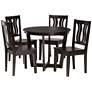 Thumbnail1 of Elodia Dark Brown Wood 5-Piece Dining Table and Chair Set