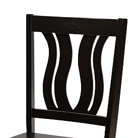 Image5 of Elodia Dark Brown Wood 5-Piece Dining Table and Chair Set more views