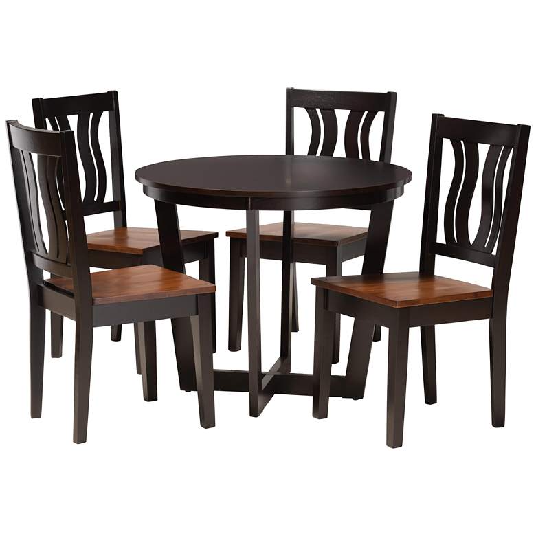 Image 1 Elodia Two-Tone Brown 5-Piece Dining Table and Chair Set