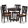 Elodia Two-Tone Brown 5-Piece Dining Table and Chair Set