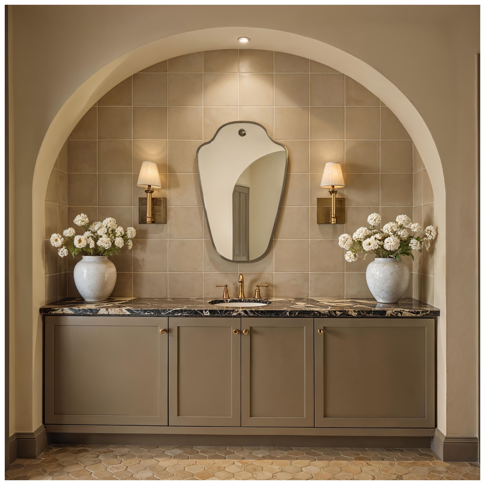 Image 2 Elodie 40" H x 25.75" W Wall Mirror, Dark Antique Brushed Brass more views