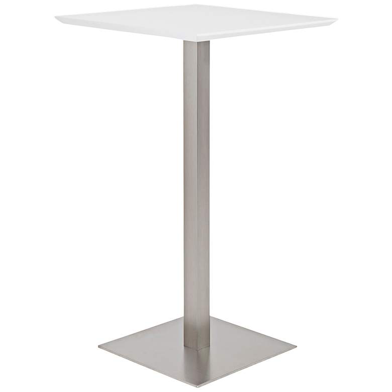 Image 1 Elodie 41 1/2" High White Contemporary Square Bar Table