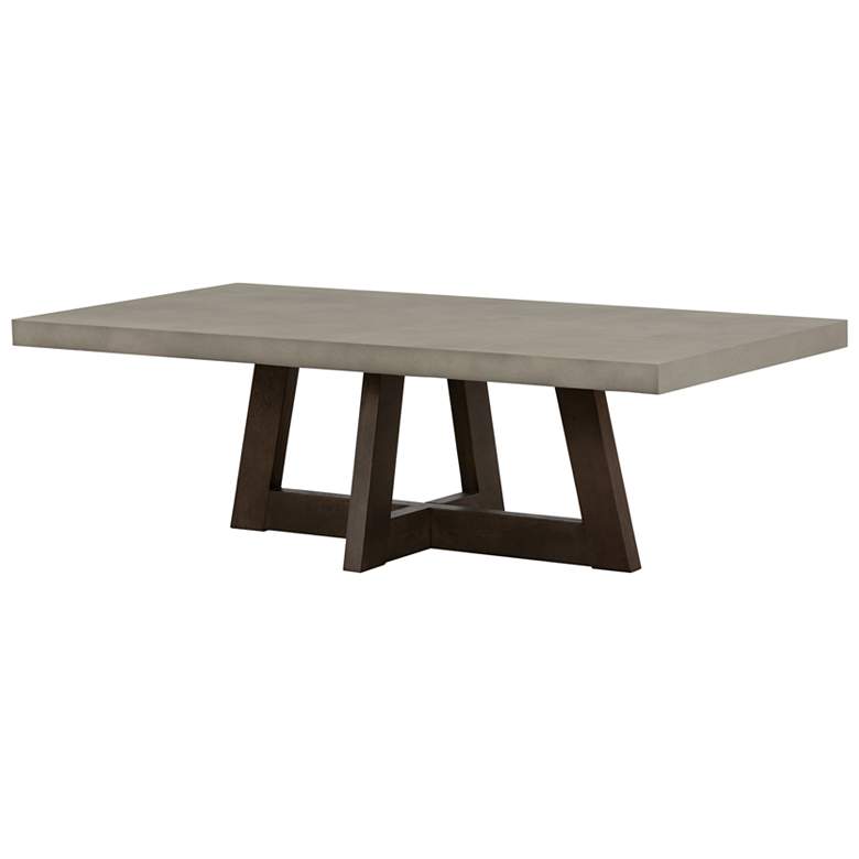 Image 1 Elodie Rectangle Coffee Table in Dark Gray Oak Wood and Gray Concrete