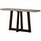 Elodie Rectangle Console Table in Dark Gray Oak Wood and Gray Concrete