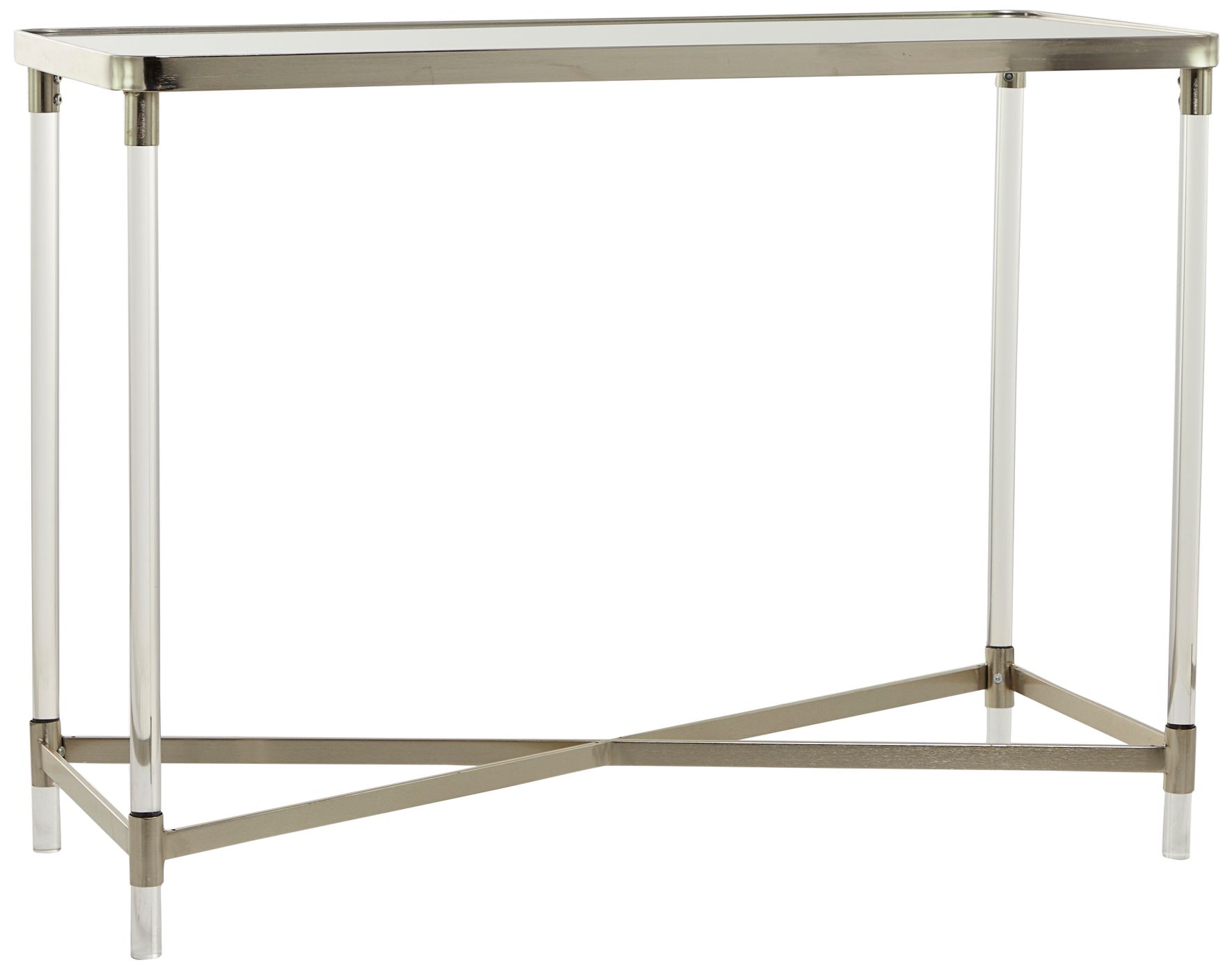 Elody 43 3/4" Wide Mirrored Silver Metal Console Table