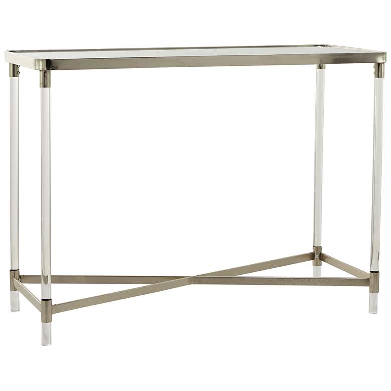 Image 2 Elody 43 3/4" Wide Mirrored Silver Metal Console Table