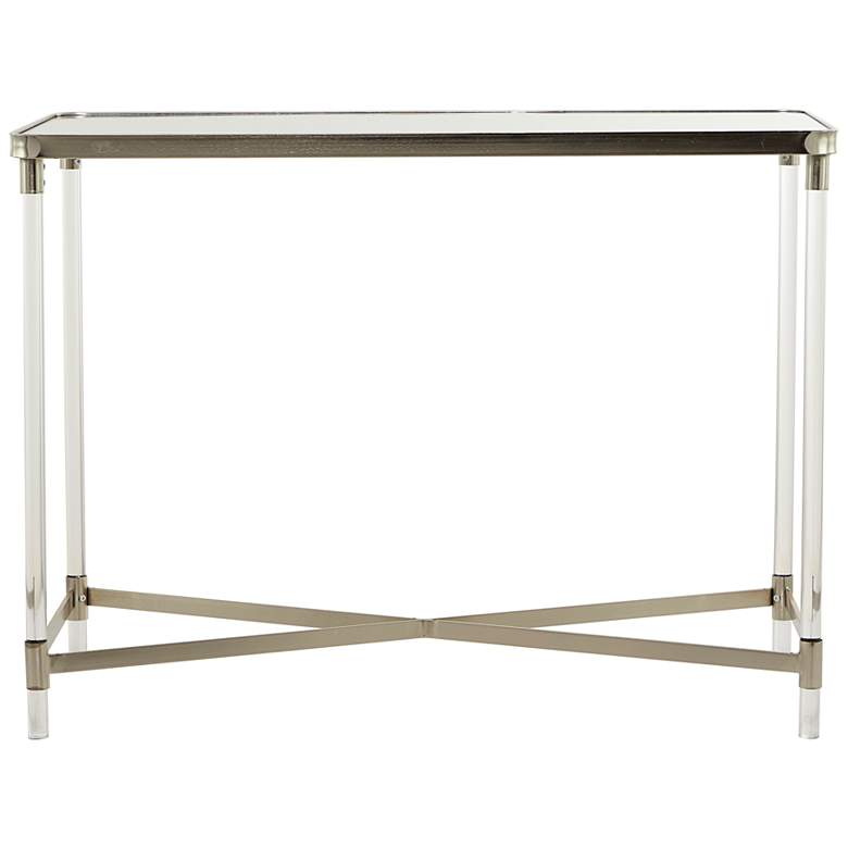 Image 6 Elody 43 3/4 inch Wide Mirrored Silver Metal Console Table more views