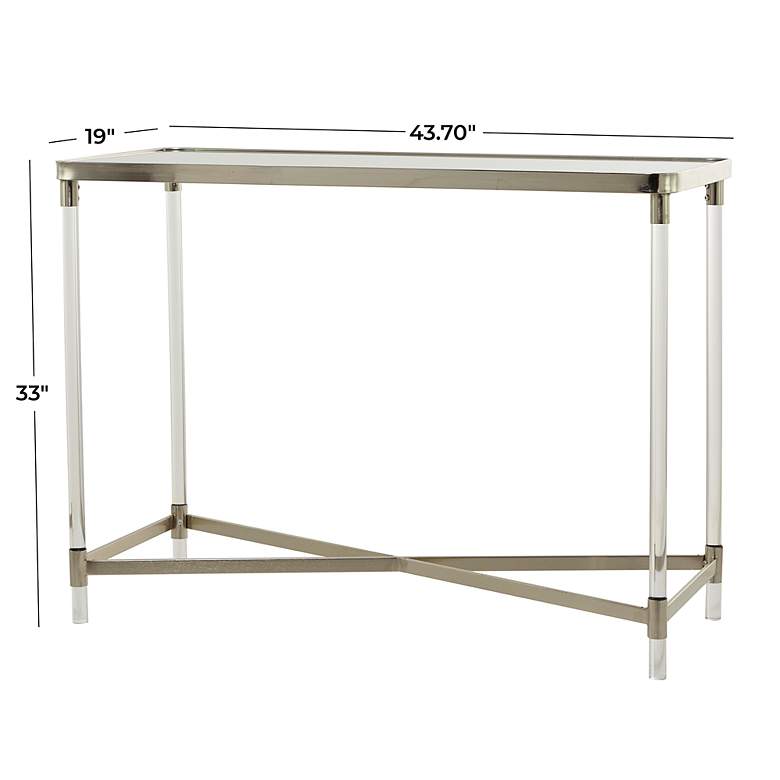 Image 7 Elody 43 3/4" Wide Mirrored Silver Metal Console Table more views