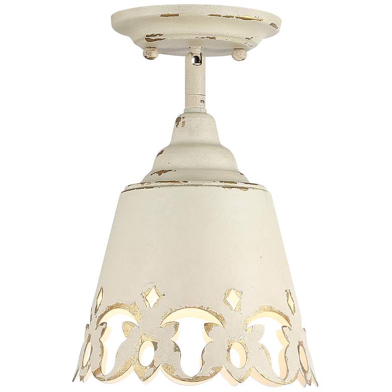 Image 2 Eloise 1-Light Semi-Flush in Antique Ivory more views