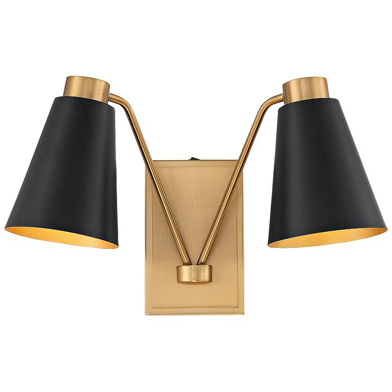 Image 1 Eloise 10 1/2" High Natural Brass 2-Light Wall Sconce