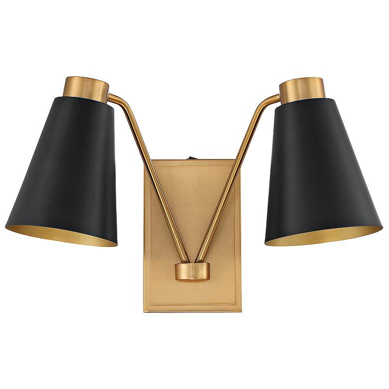 Image 3 Eloise 10 1/2" High Natural Brass 2-Light Wall Sconce more views