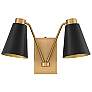 3_Eloise 10 1/2" High Natural Brass 2-Light Wall Sconce more views