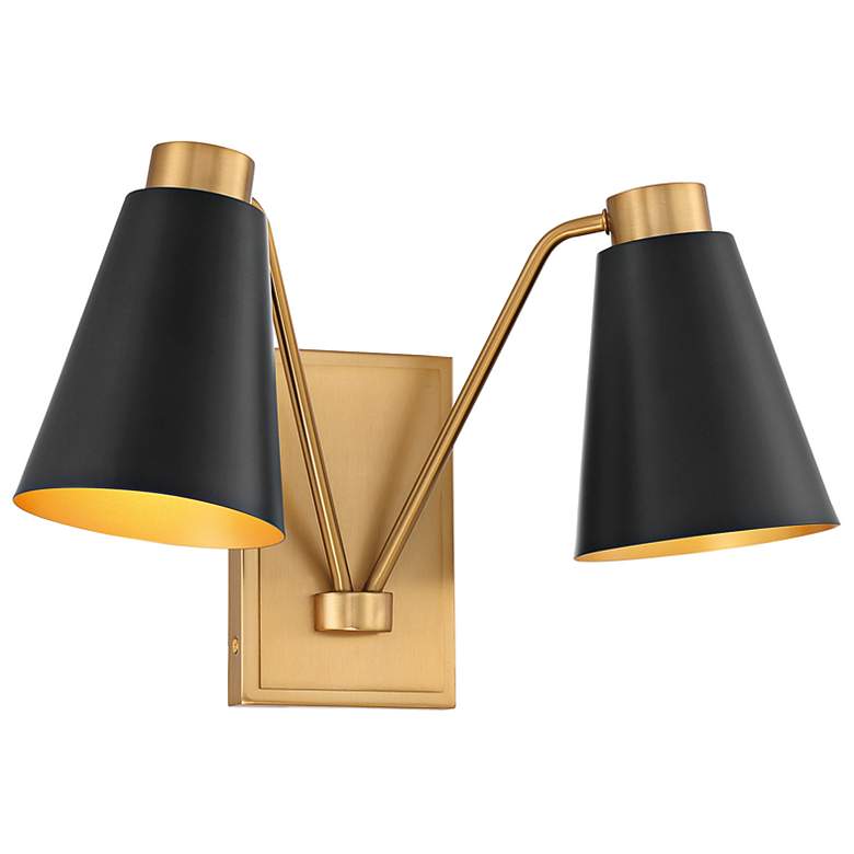 Image 4 Eloise 10 1/2" High Natural Brass 2-Light Wall Sconce more views