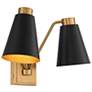 5_Eloise 10 1/2" High Natural Brass 2-Light Wall Sconce more views