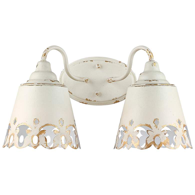 Image 1 Eloise 10" High Antique Ivory 2-Light Wall Sconce