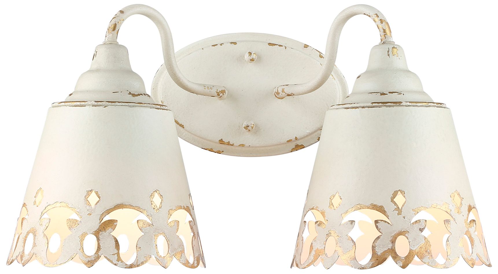 Image 2 Eloise 10" High Antique Ivory 2-Light Wall Sconce more views