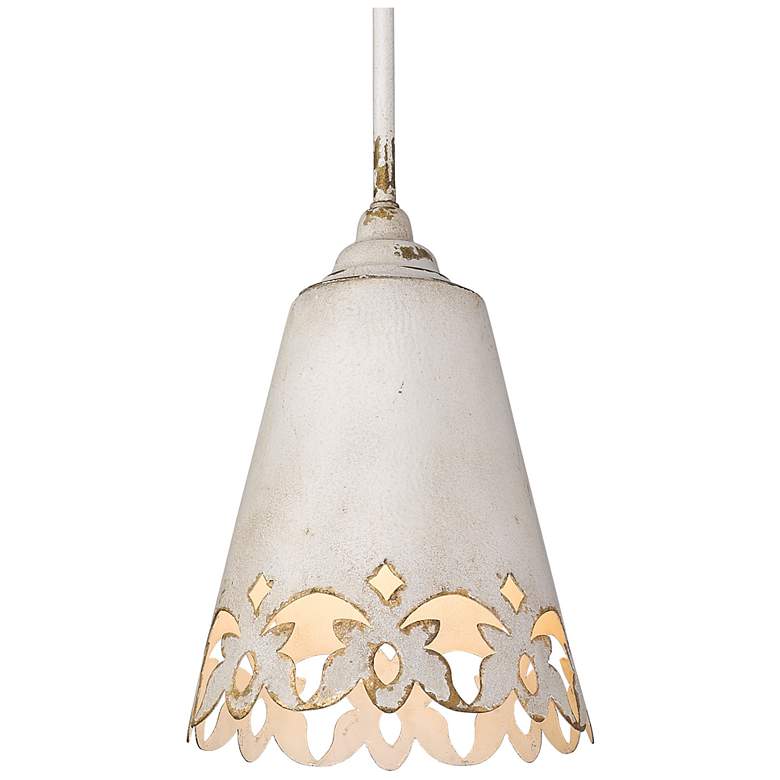 Image 1 Eloise 10 inch Wide Antique Ivory 1-Light Mini Pendant with Antique Ivory